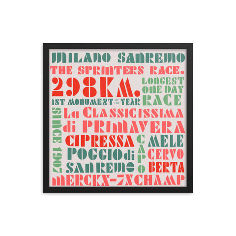 Milano Sanremo Framed Poster